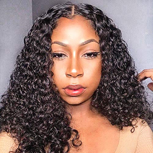 ANNIVIA Short Bob Curly Wig for Black Women Natural Black Curly Wigs Big Bouncy Soft Fluffy Kinky Curly Wig Heat Resist Synthetic Hair (Black)…