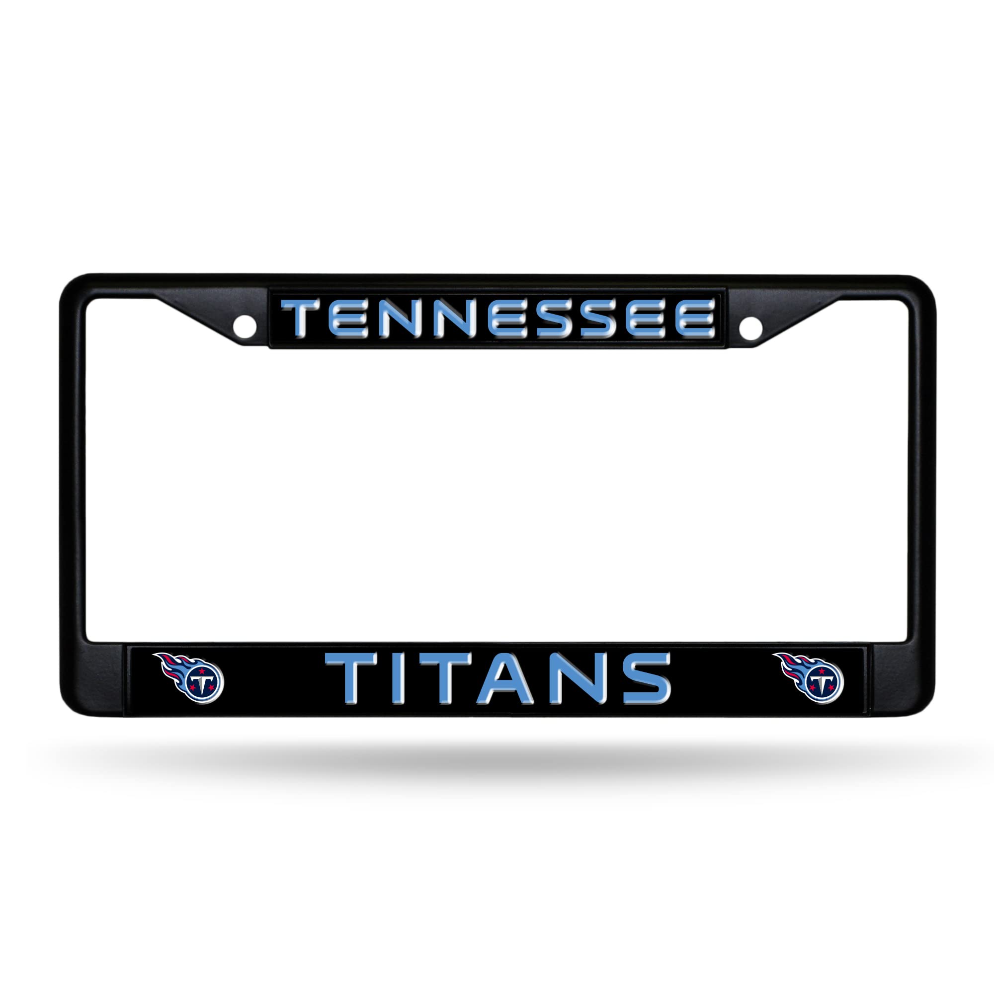 Rico Industries NFL Football Primary Black Chrome Frame with Plastic Inserts 12" x 6" Car/Truck Auto Accessory