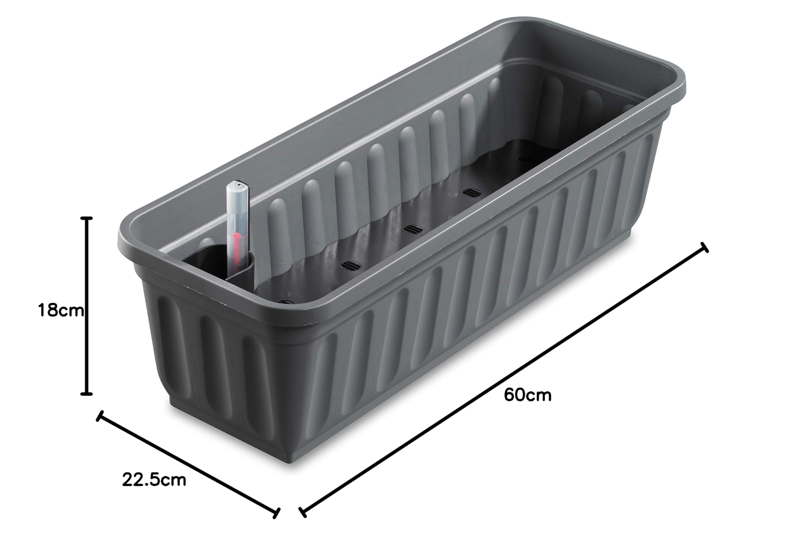 Alpfa Blumenkasten 60 cm anthrazit mit Wasserspeicher Made IN Germany:  Amazon.de: Garten