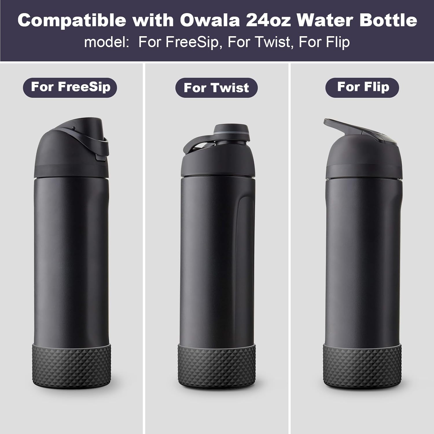 Silicone Boot for Owala Water Bottle 24 oz 32 oz 40 oz, Anti-Slip Protective Sleeve for FreeSip/Twist/Flip Stainless Steel Water Bottles Accessories - Image 2