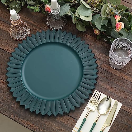 Paquete de 6 platos desechables redondos mate color teal miniatura 4