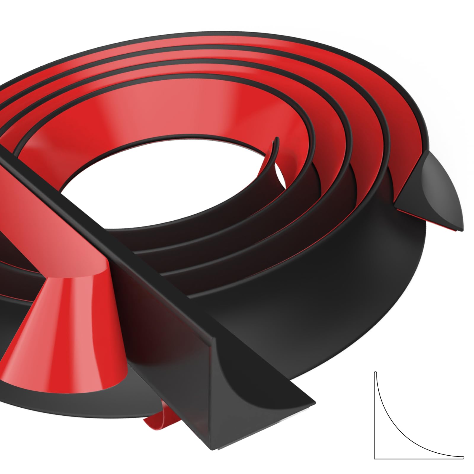 NUTKIT 3M Silicone Shower Tray Sealing Strip, Tile Edge Caulk Trim(Black) â image 1