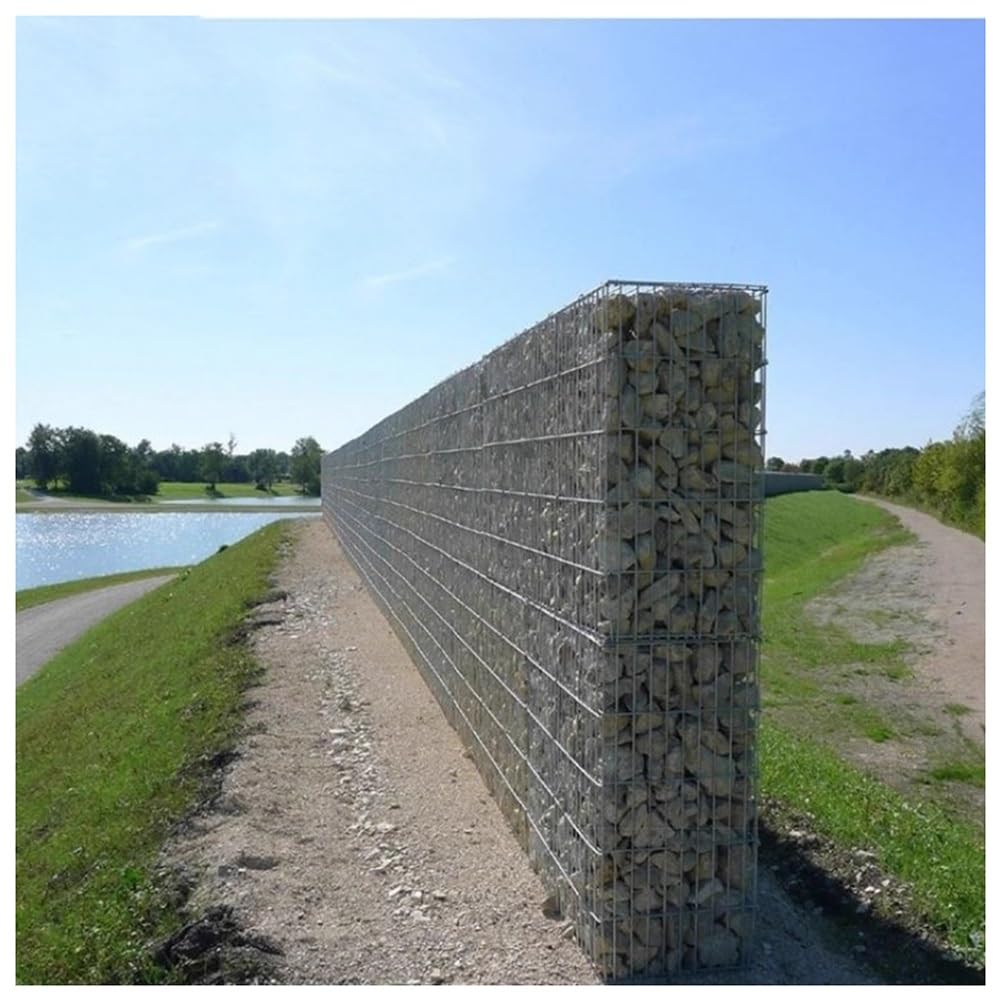 Panel de pared de gaviones de acero galvanizado, valla de alambre de malla duradera para jardín, patio y decoración de camas elevadas