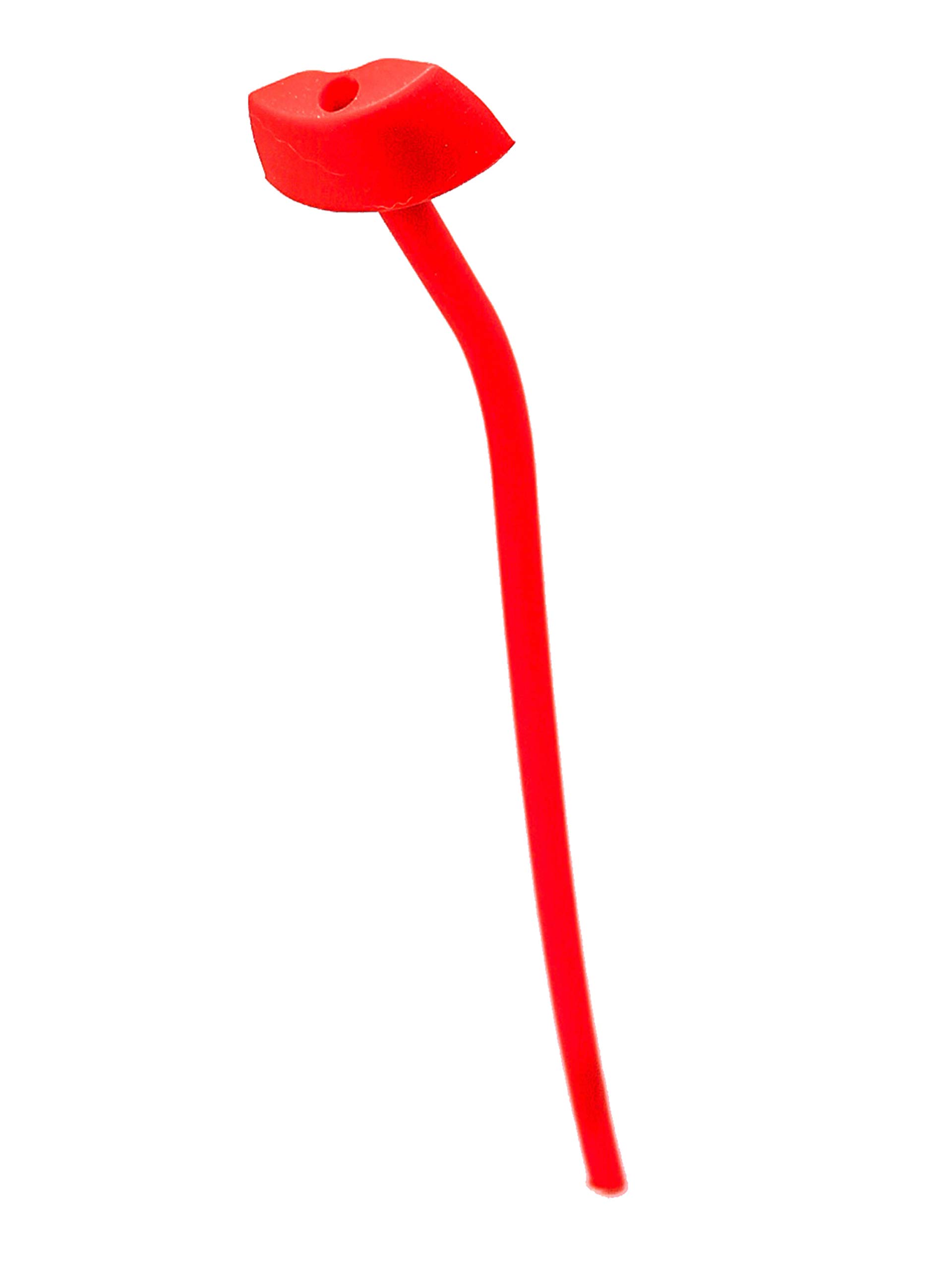 LipSip red silicone anti-wrinkle straw with detachable mouthpiece