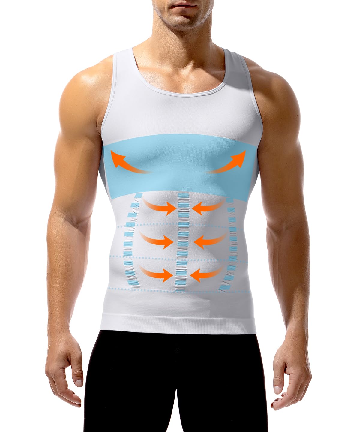 Arjen Kroos Camiseta de Compresión para Hombre Body Shaper Faja Chaleco Reductora Sin Mangas para Running Deportiva Gym