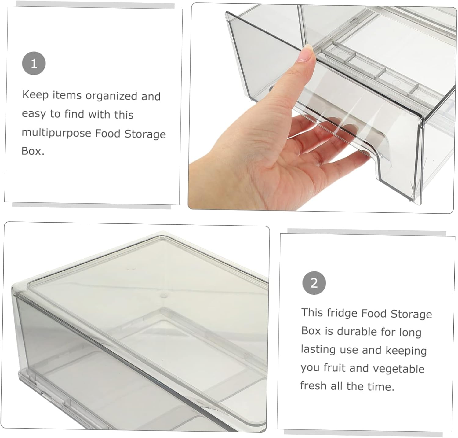 Refrigerator Organizers Fridge Storage Containers Freezer Storage Bins Home Fridge Box Easy Use Sealing Box