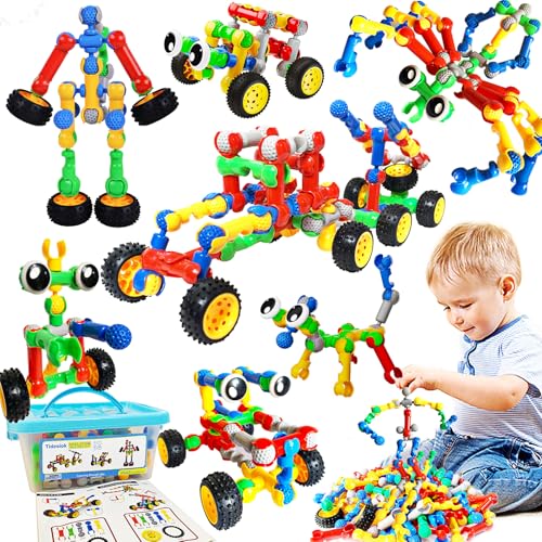STEM Building Toys for 3 4 5 6 7 8+ Year Old Boys Girls Birthday Gifts 130 PCS Preschool Educational Toys Building Blocks for Kids Age 3-5 4-6 6-8 Stem Kits Activities Creative Games