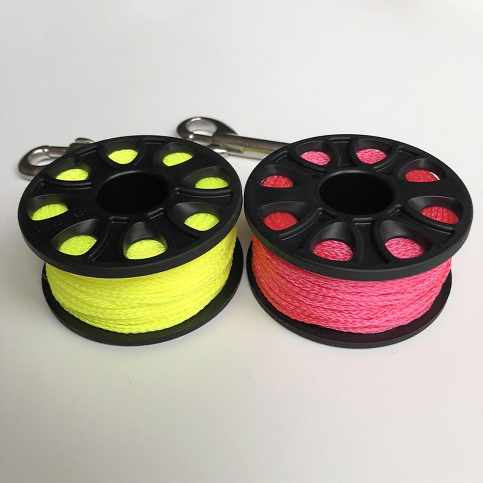 Gralara Dévidoir Compact pour Matériel de Plongée, Ligne en Nylon de 30 M, avec Double Hameçon en Acier Inoxydable, pour Accessoires de Déploiement de Bouée.