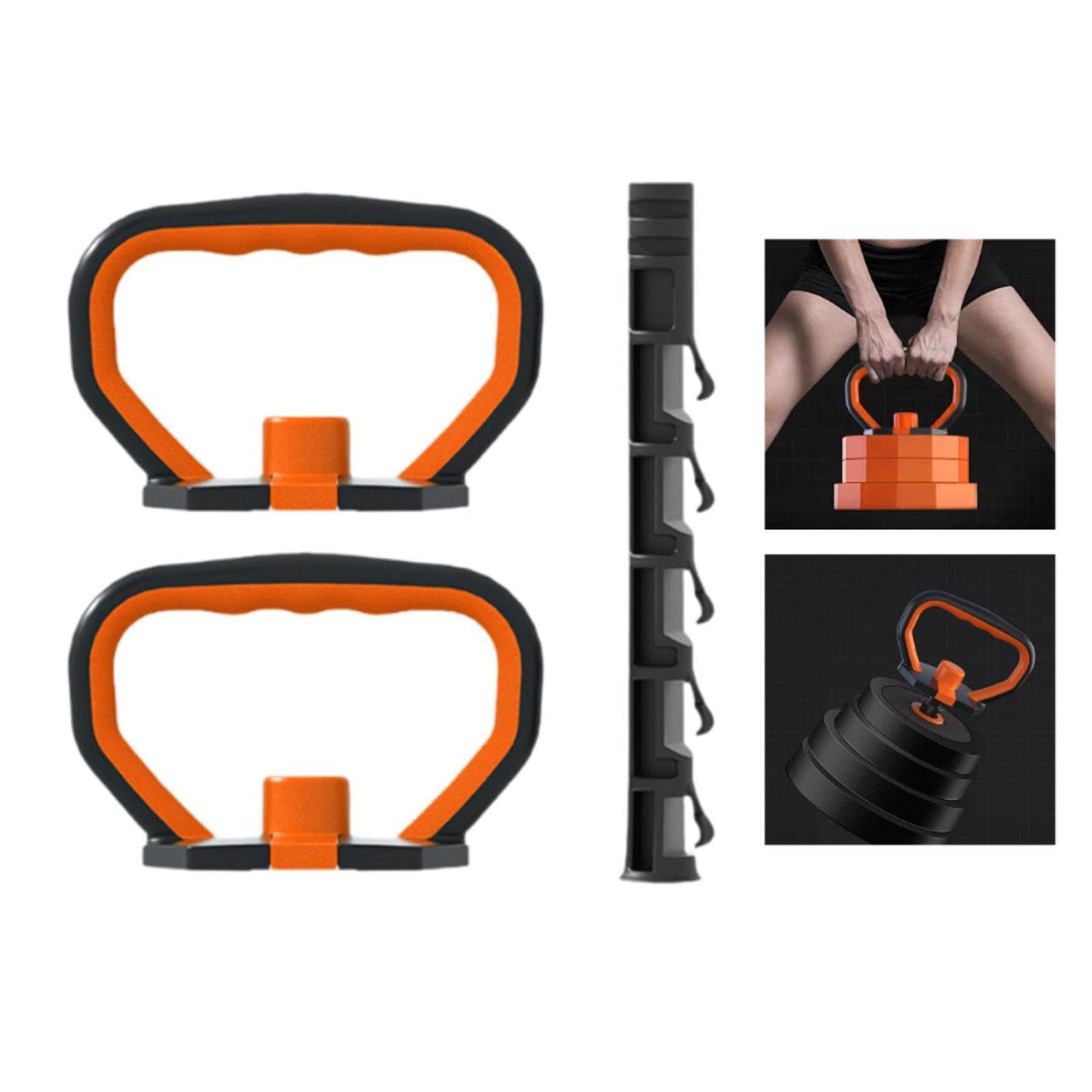 RNXRZANK Kettlebell Handle with Adjustable Grip for Weight Plate Exercise, 2 Handle and 1 Rod