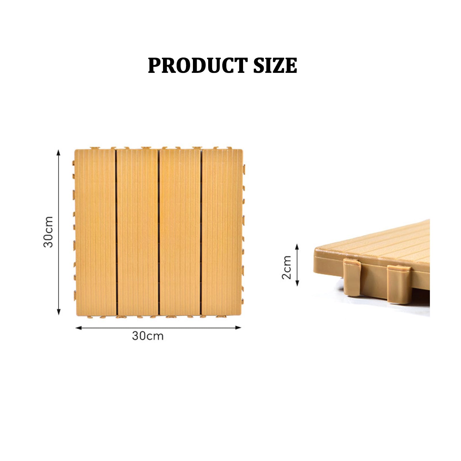Dalles clipsables exterieur WPC Résistant aux intempéries pour Revêtement sol extérieur Terrasse Balcon Veranda Abri de jardin Beige 11pcs
