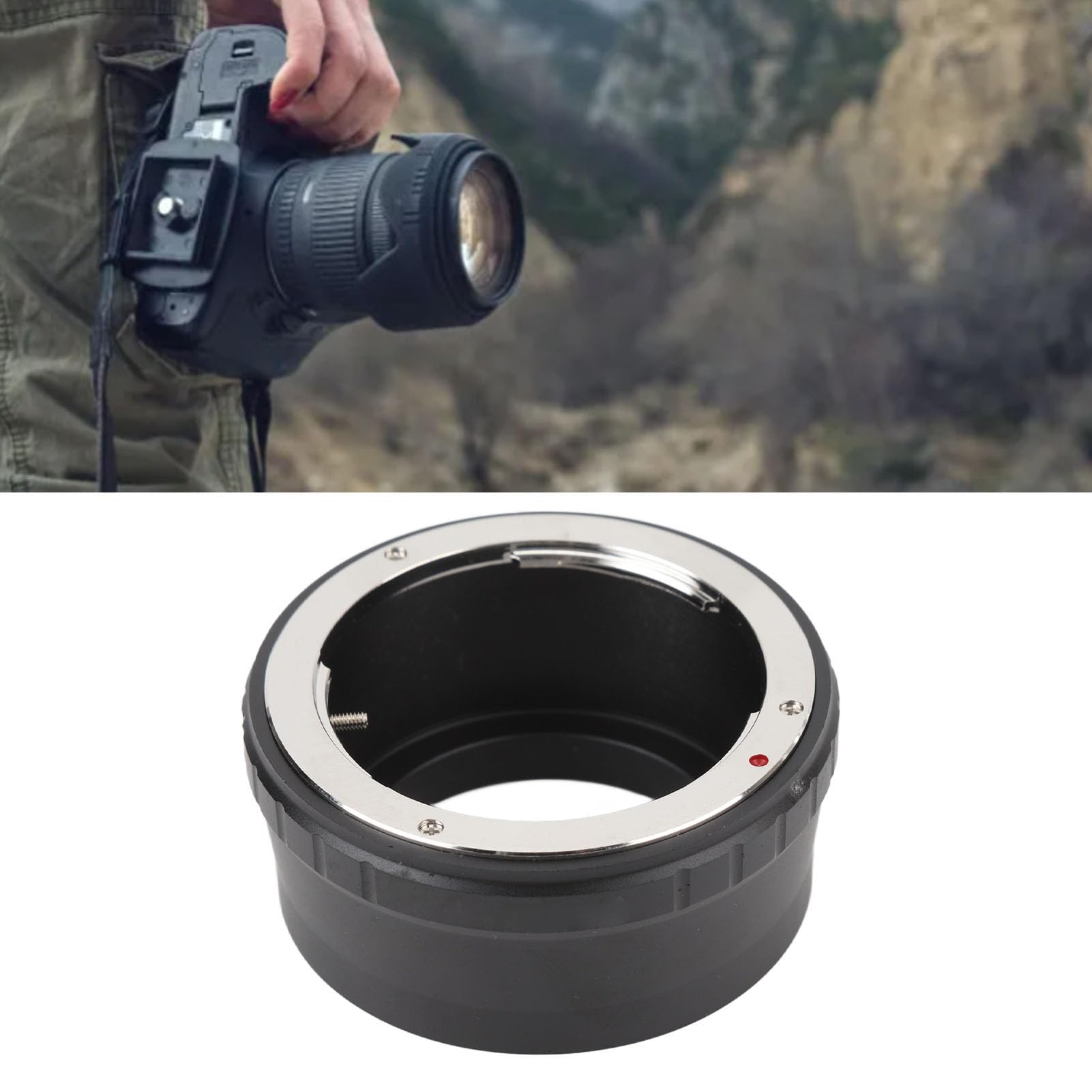 Adattatore per obiettivo OM per obiettivo per fotocamera in lega di alluminio con anello di messa a fuoco manuale con attacco NEX