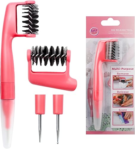 Herramienta de brocha troquelada rosa, brocha de liberación de troquelado, herramienta multiusos para troquelados, deshierbe y selección