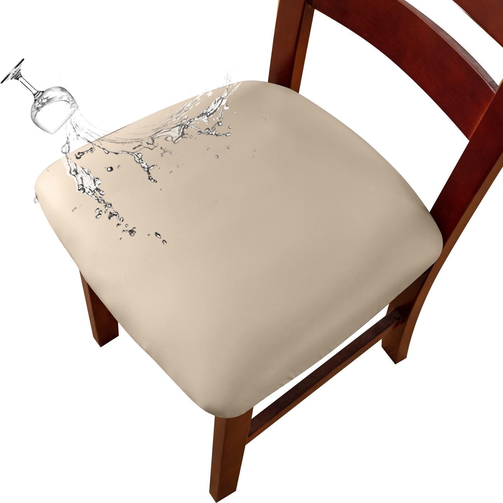 NMVAWIPT Waterproof PU Leather Dining Chair Seat Covers, Stretch Cushion Protector Slipcovers For Office Hotel Restaurant(14#,6 Set)