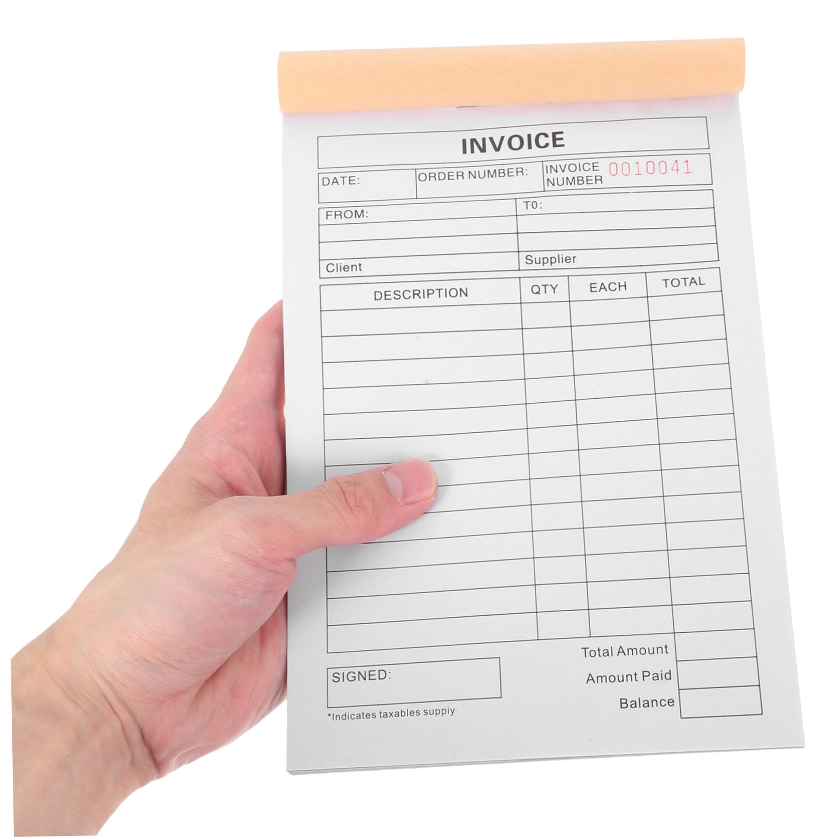 Angoily Cahier de Facture Auto Entrepreneur 2pcs Carnet de Reçus Commerciaux en Papier, Format Trois Volets, Design Compact, pour Petites Entreprises et Boulangeries