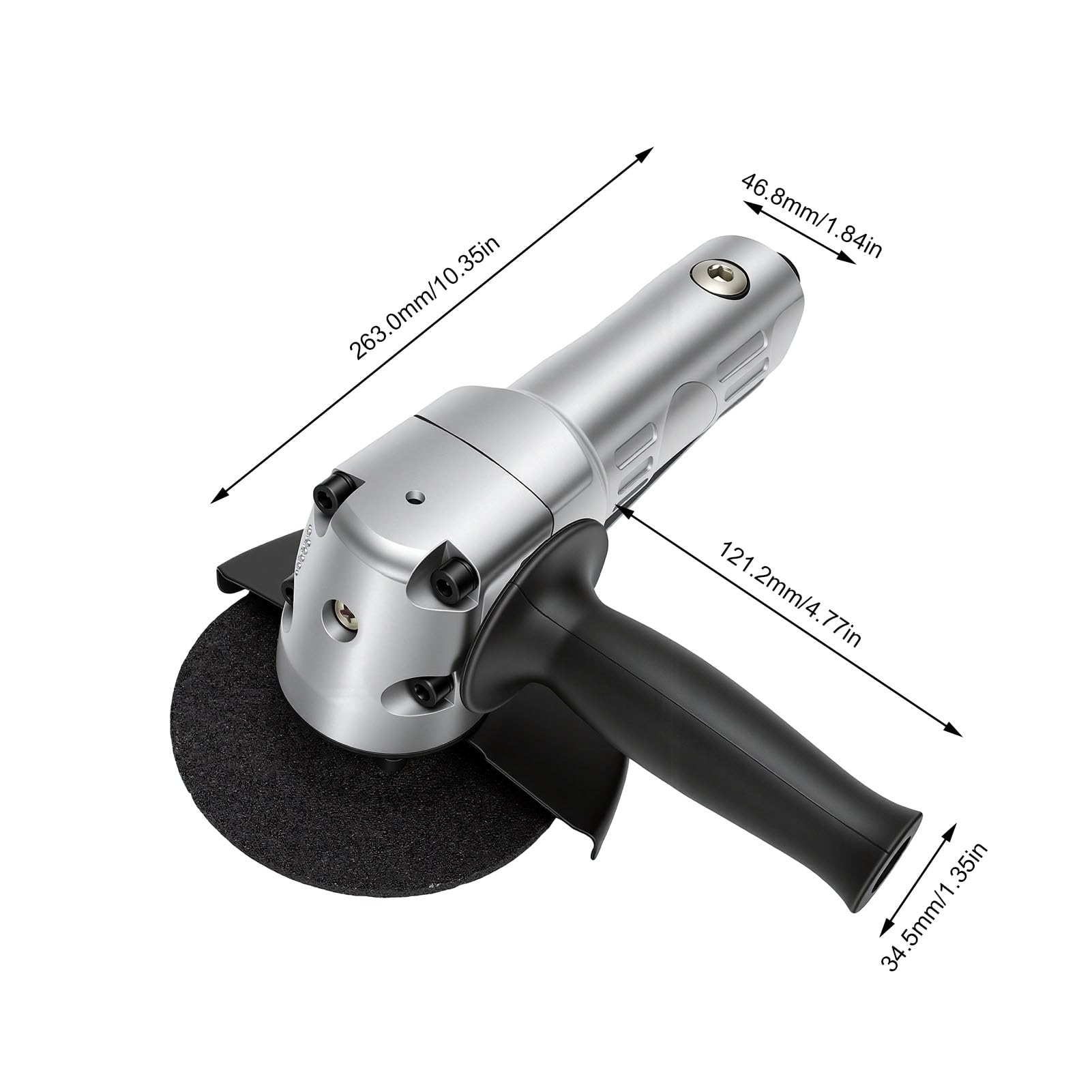 KIMISS Amoladora Angular Neumática de 5 Pulgadas Lijadora Angular de Aire de 11000 RPM para Corte de Metal Pulido con Agarre Ergonómico Carcasa Compuesta Liviana 6 BAR