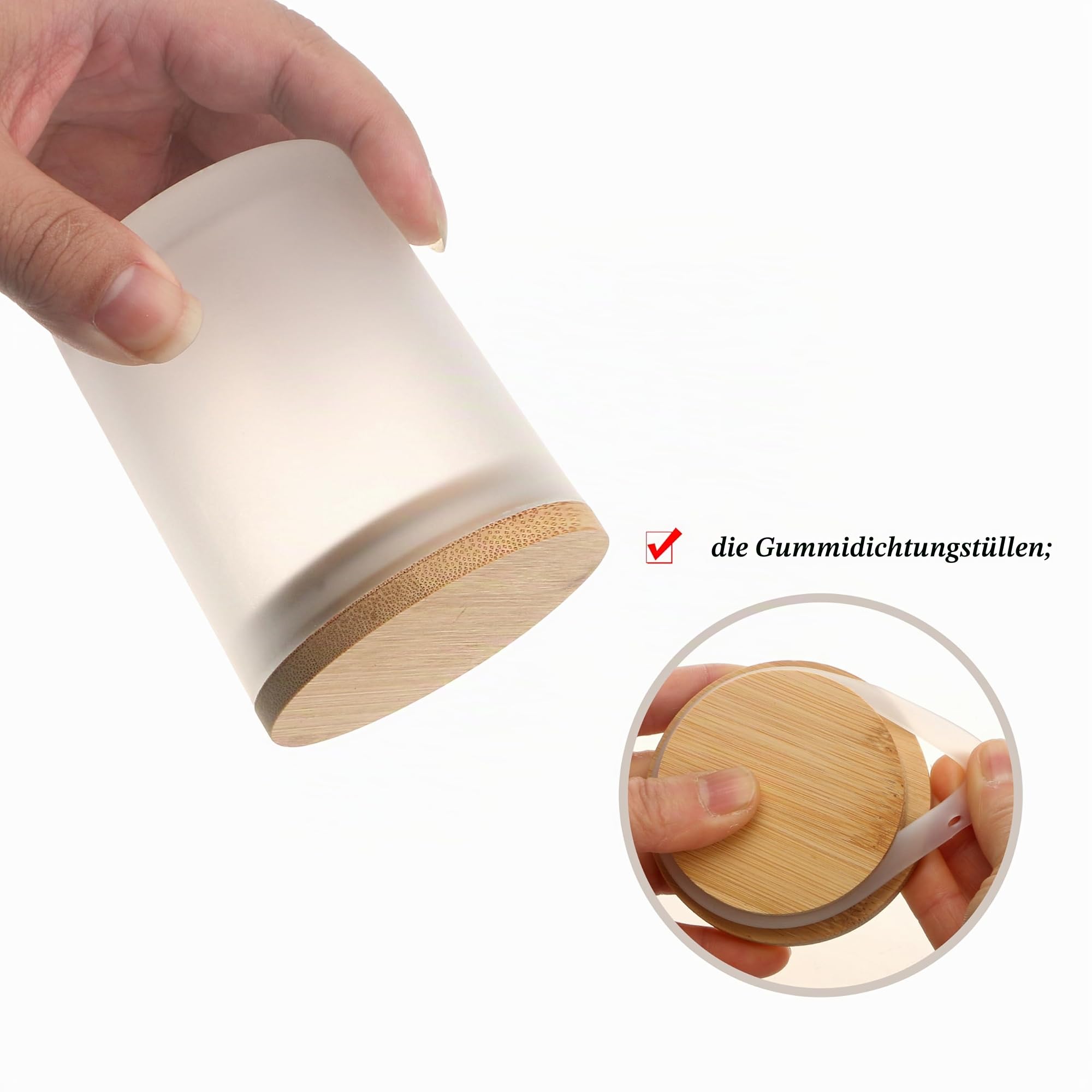 MILIVIXAY 20 Stück 200 ml Milchglas-Kerzengläser mit Deckel, leere Kerzengläser für die Herstellung von Kerzen, Gewürze, Pulverbehälter.