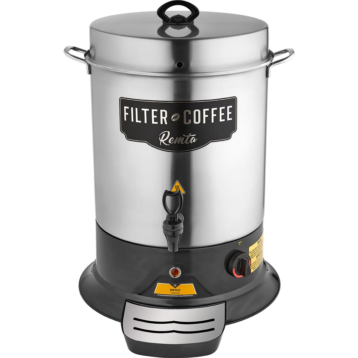 Remta R52 160 Fincan Filtre Kahve Makinesi, Gümüş Rengi, Paslanmaz Çelik, 2400 W, Isı Yalıtımlı Kulplar