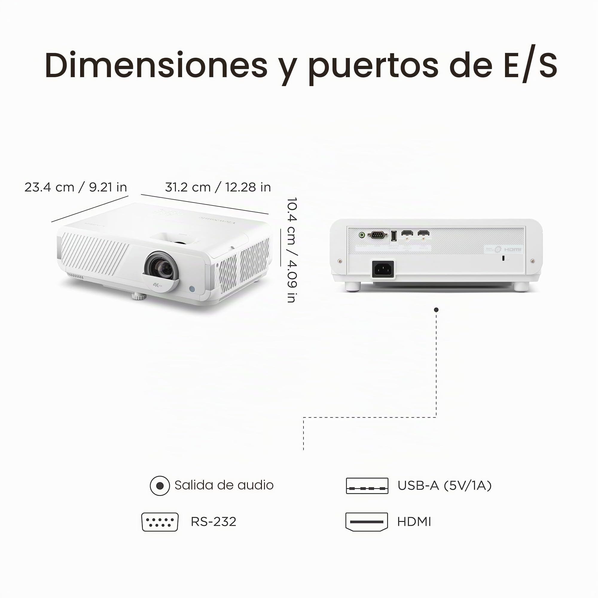 ViewSonic LX750-4K Proyector 4K real con Google TV integrado, 4000 lúmenes ANSI, HDR y HLG, zoom óptico de 1.3X, retardo de entrada de 2.9 ms, Keystone automático H/V, proyector láser para cine en