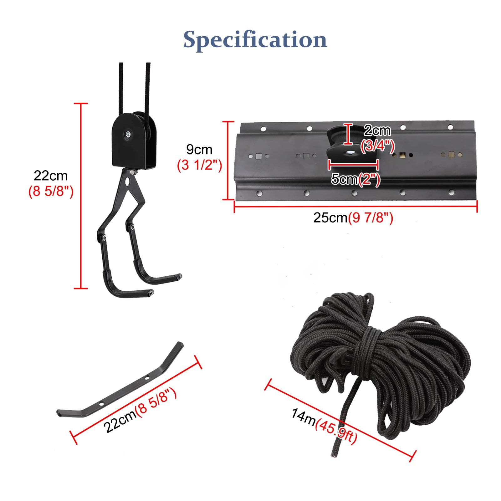 Estante de almacenamiento para kayak, sistema de polea de techo para un almacenamiento eficiente, elevador que ahorra espacio para kayaks, canoas, bicicletas y escaleras, ideal para organización de