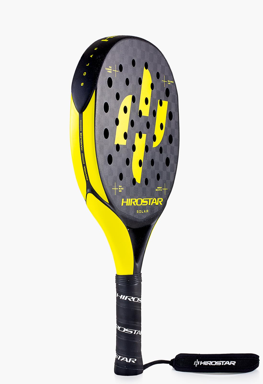 Hirostar Solar 2024 Padel Racquet, Black/Yellow