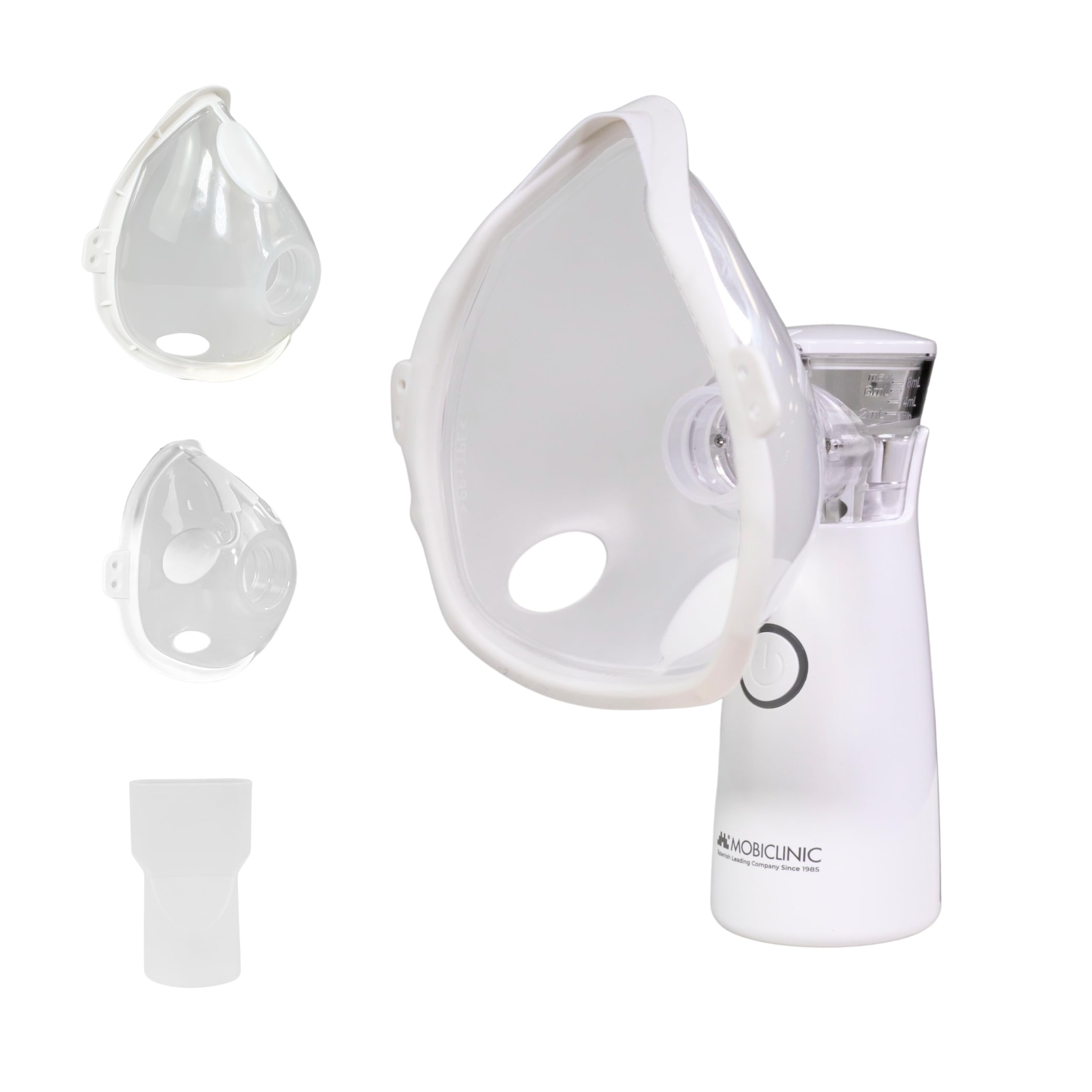 Mobiclinic®, Aerosol Portatile Silenzioso, Boccaglio e 2 Maschere, Adulti e Bambini, Custodia per il Trasporto, Silenzioso, Compatto, Asma, Nebumobi1