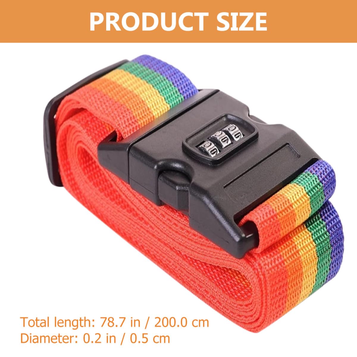 4 Pezzi Cinture per Valigie Color Arcobaleno in Polipropilene Protezione Extra Leggere per Viaggio e Uscite