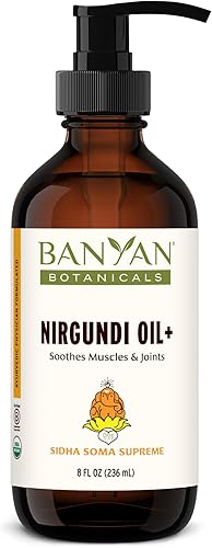 Banyan Botanicals Nirgundi Oil+ - Aceite de hierbas ayurvédicas orgánicas - Limpieza y relajación - Aceite de masaje muscular y articular - 8 onzas