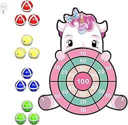 LAKPYN 1 Pezzi Giochi Bambini Giocattolo per Freccette Bersaglio, con 12 Palline Adesive Giochi e 1 Gancio per Bambini da Giardino Viaggio 3-10 Anni, Regalo Natale Compleanno 4-9 Anni