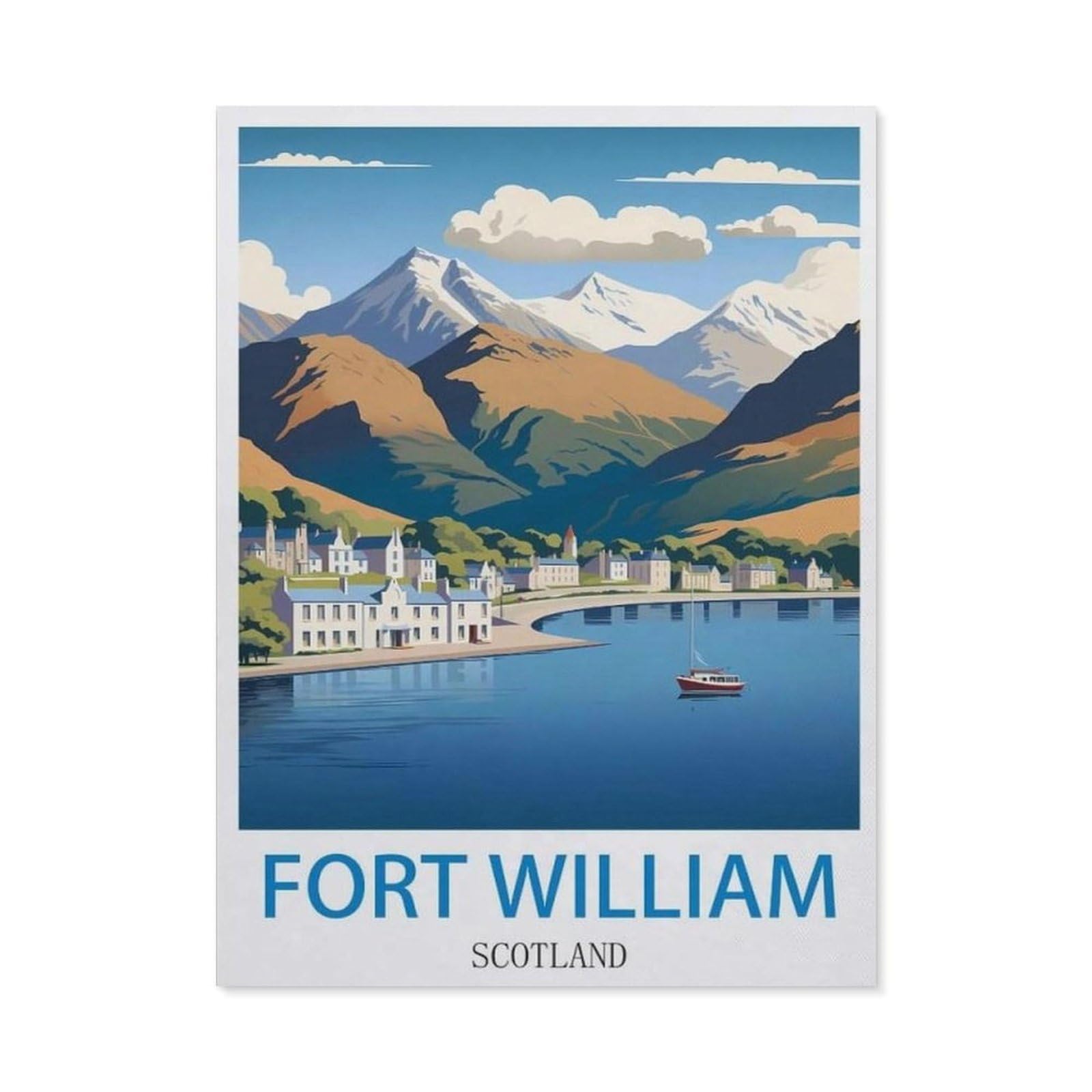 BEAYODKP 5D DIY Diamond Painting，Fort William Scotland（50x60cm）