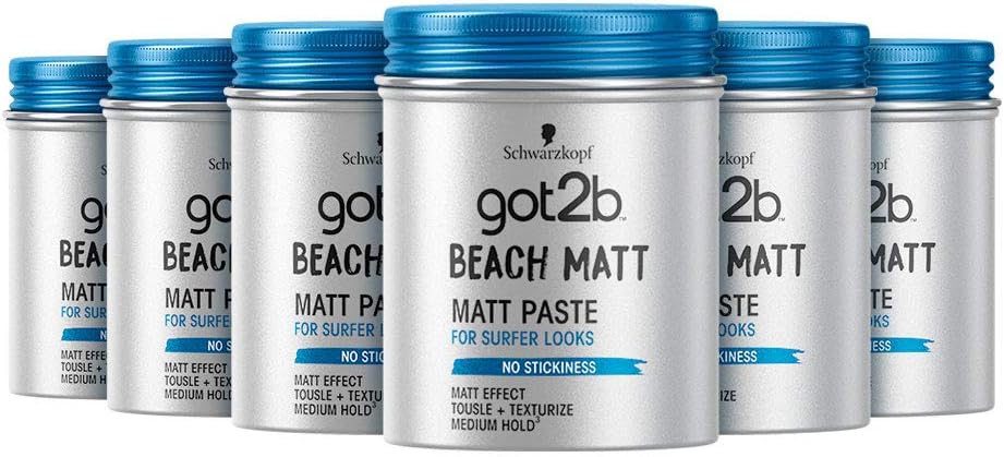 Schwarzkopf got2b Beach Matt Surfer Look Matt Paste 3.5 oz - Pack of 6