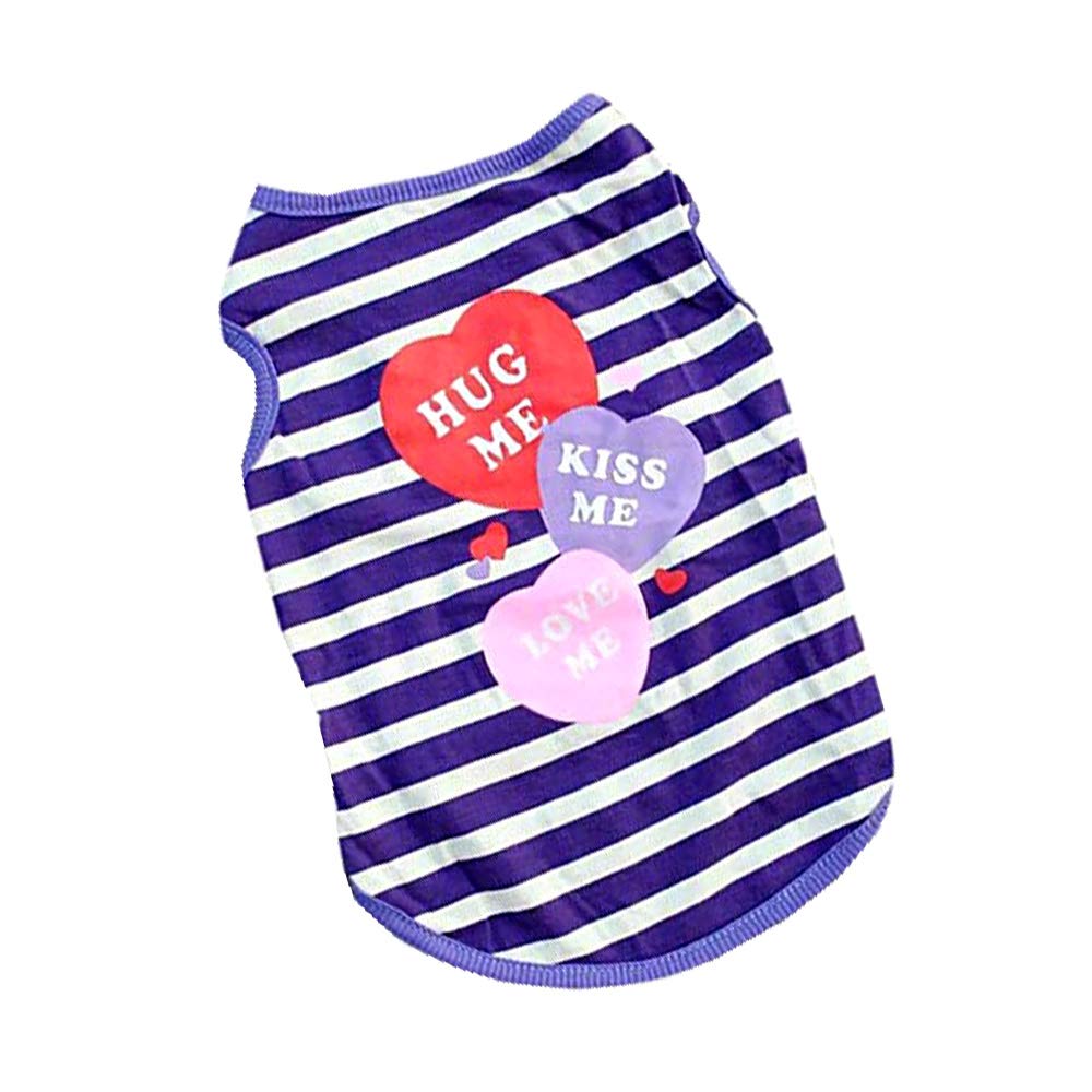 KUTKUT Stripe Print T-Shirt for Small Dogs | Cotton Sleeveless Shirt for ShishTzu, Maltese, Poodle etc (Size: L, Chest Girth 45cm, Back Length 35cm) (B0963ZBM3Z) Amazon Price History, Amazon Price Tracker