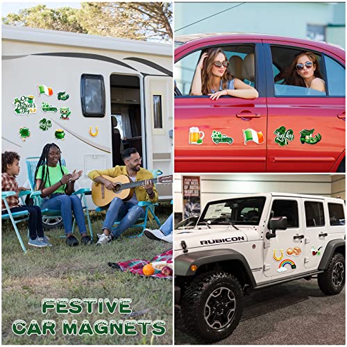 13 Pieces St. Patrick's Day Decoration Magnet Car Magnet Clovers Magnet Refrigerator Decorative Magnet Horseshoe Magnet Owl Magnet For Refrigerator, Garage, Mailbox, Metal Door Decor #TOP1