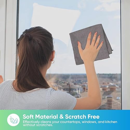 Miniatura 4 de HOMEXCEL Paños de limpieza de microfibra, paquete de 24 toallas de limpieza para cocina, sin pelusas, sin arañazos, altamente absorbentes y