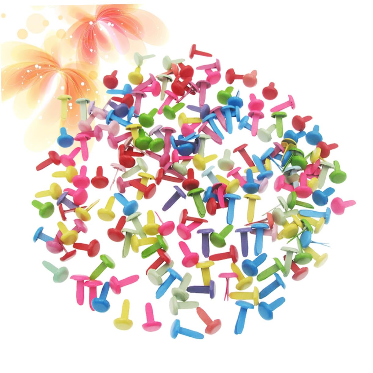 KOCKSHION 100Pcs Mini Two Legged Brads for Handmade Crafts for Scrapbooking Projects Fasteners for Paper Crafting