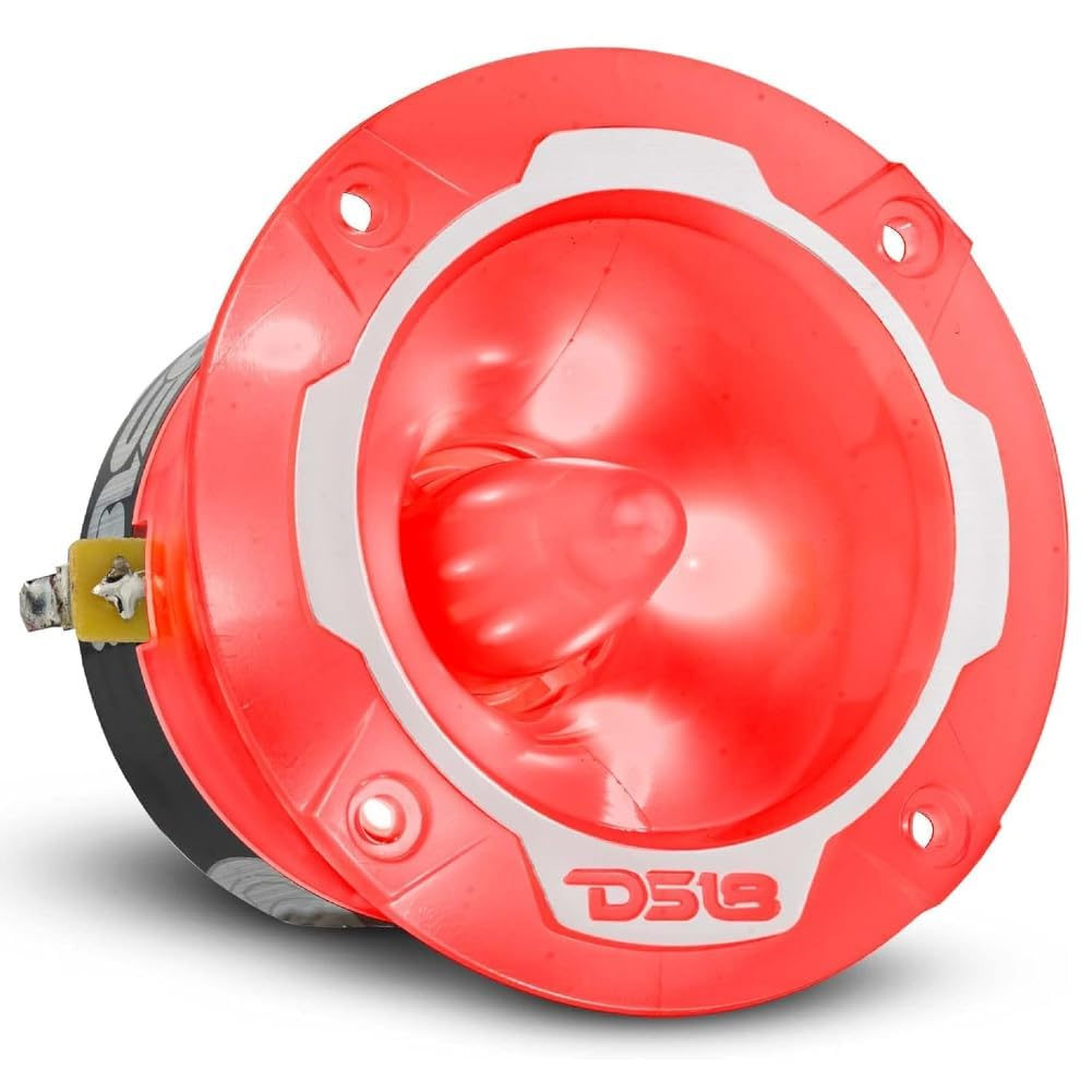 KIT-Set FÜR DS 18 PRO-TW2L 2 Super-Bullet-Hochtöner mit RGB-LEDs mit einem von 9,6 cm und 96 mm, 200 Watt rms und 400 Watt max, 4 Ohm, 103,5 dB, für Autos, paarweise + Kondensatoren als Geschenk