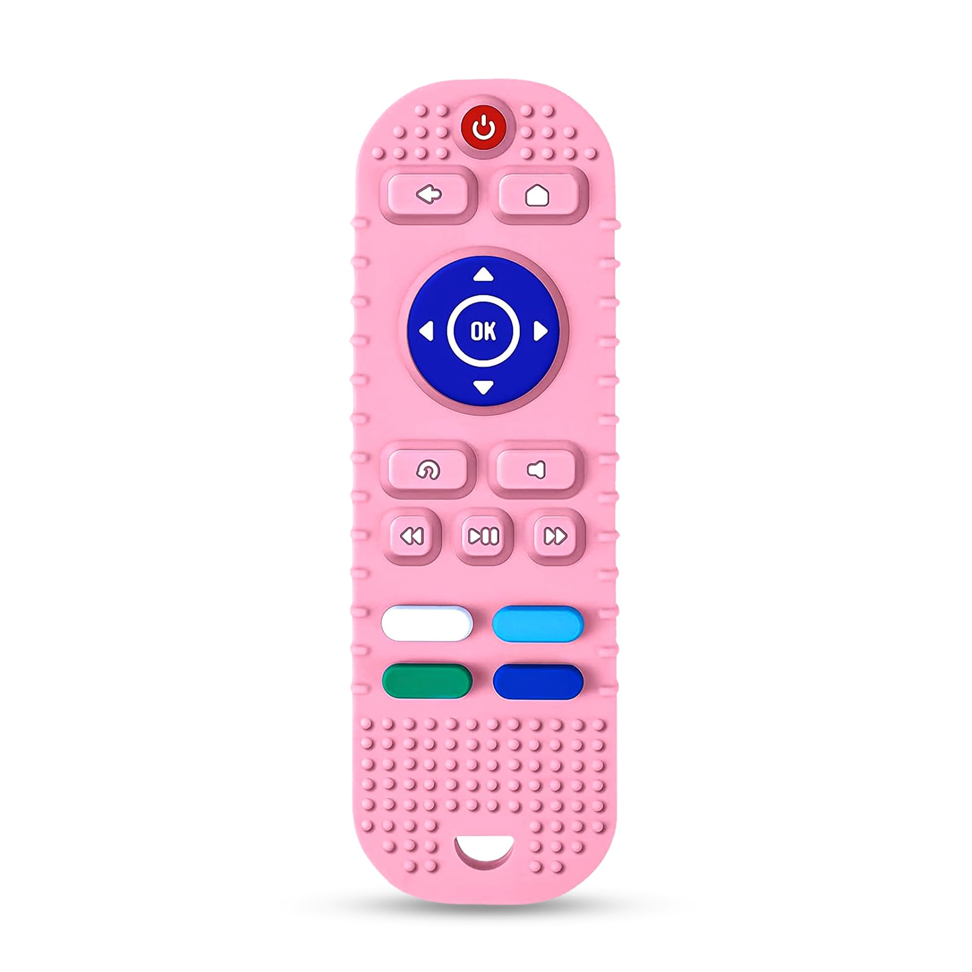 GLUN® BPA Free Silicone Remote Shape Teether For Growing Babies, Pack of 1 Pink Colour Remote Teether for 6 To 12 Months Baby, Helps Biting Skills Development, Colour & Shape Recognition, Toys For Babies-image-3