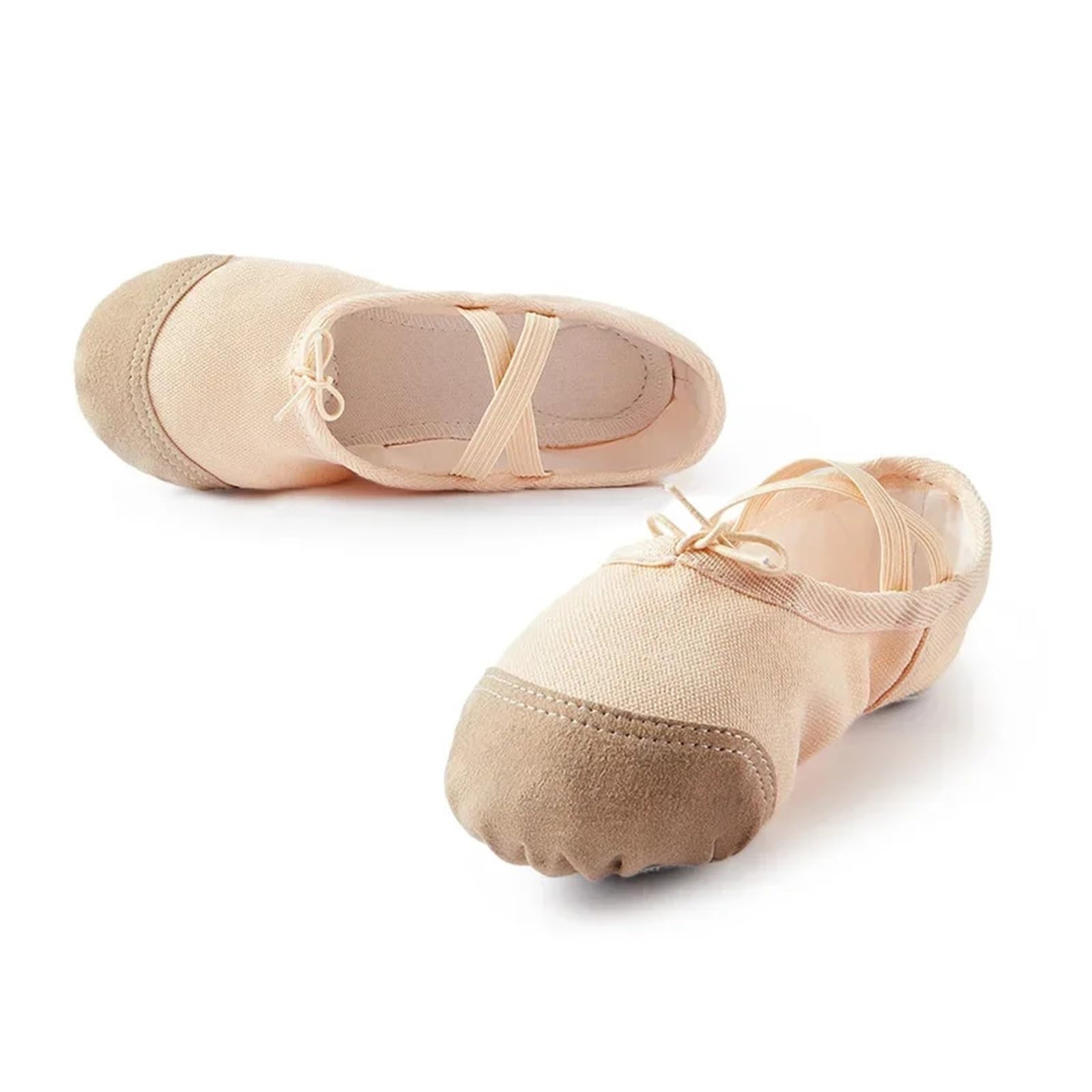 Tanzschuhe für Damen, Ballettschuhe, mit Schnürung und Kordelzug, für Mädchen, Tanzschuhe für weiche Sohlen aus Rindsleder