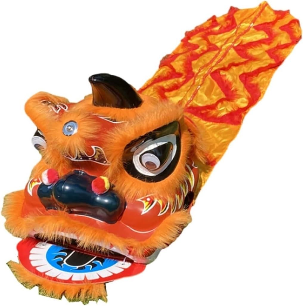 Drago Cinese per Feste Costume da Mascotte di Danza del Leone Drago Cinese 9 Pollici Festa Spettacolo Capodanno All'aperto Feste Cinesi in Italia(Oranje)