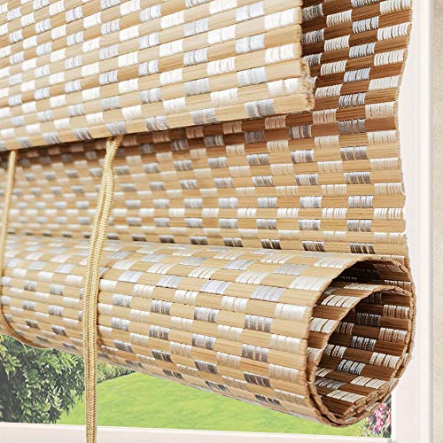 image for LETAU Wood Window Shades Blinds, Bamboo Light Filtering Custom Roman