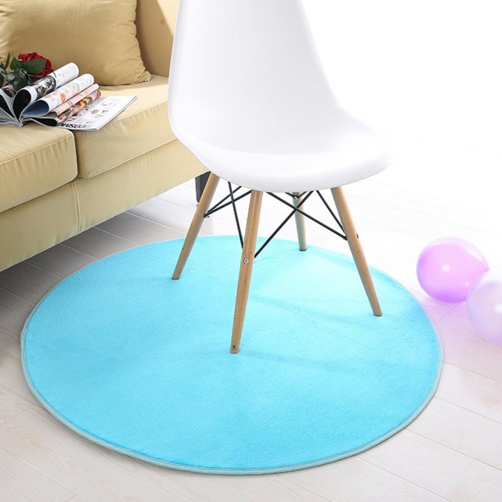 100 cm morbido peluche bambini tenda tappeto tappeto tappeto cuscino camera da letto – rotondo blu, come descritto