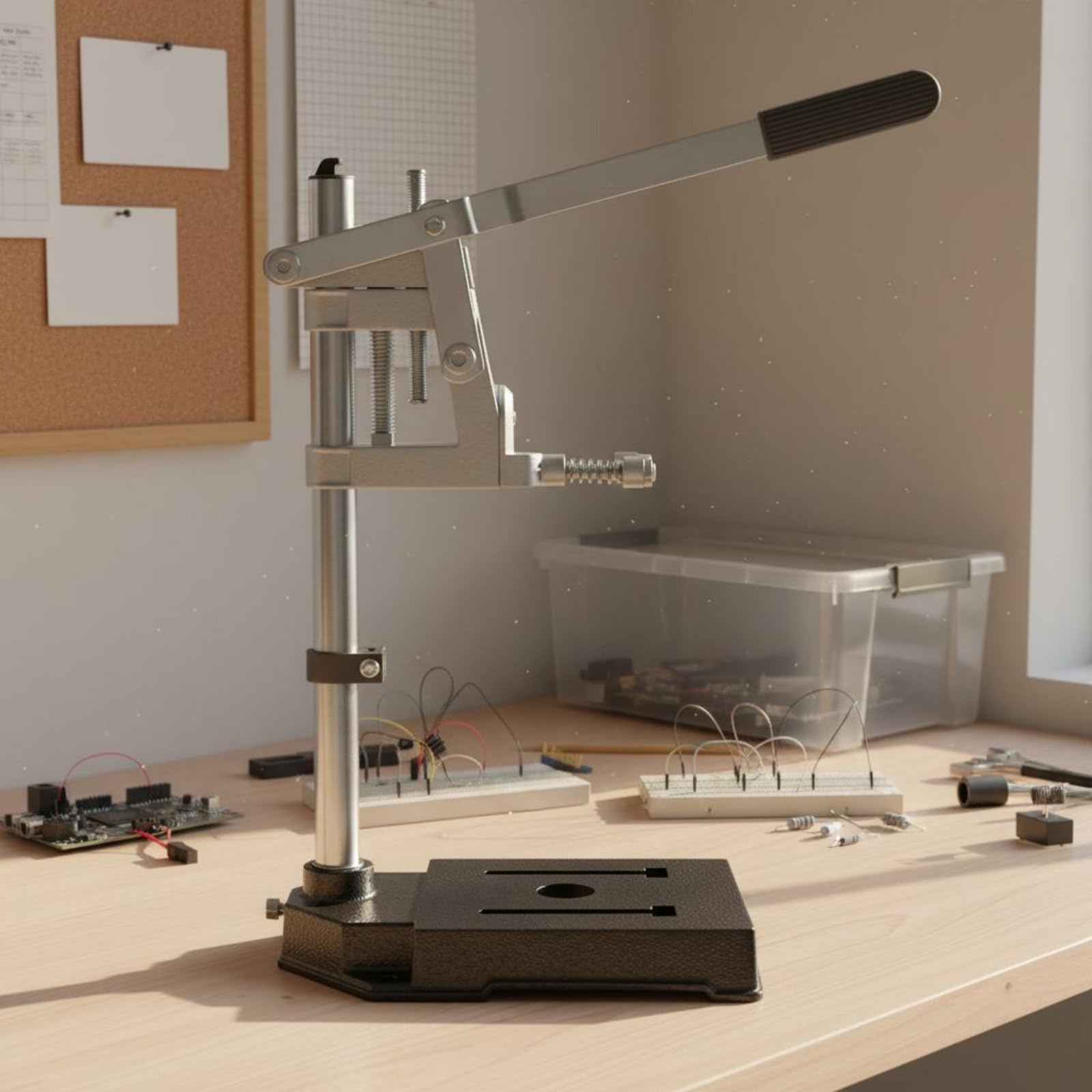 Baoblaze Supporto Trapano Colonna Trapano Trapano, Modello Aggiornato, Grande Calibro, Rotazione A 360°, Base In Lega Di Alluminio