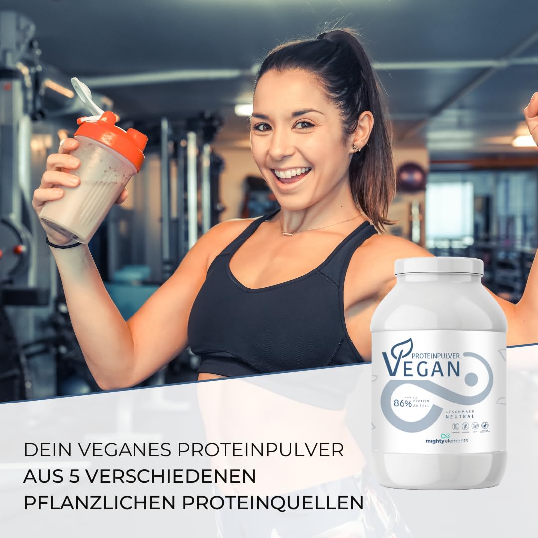 Mighty Elements Veganes Protein Pulver Neutral 1kg - Geschmacksneutral, 85% pflanzliches Eiweiß, 5k-Proteinpulver, zum Backen & Kochen, ohne Gluten, Laktose & Milcheiweiß