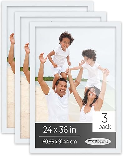 Vista 94 de Juego de 3 portarretratos de 16 x 20 pulgadas, color blanco lavado, de madera de 16 x 20 pulgadas, para pared de galería, 3 marcos de 16 x 20 Blanco
