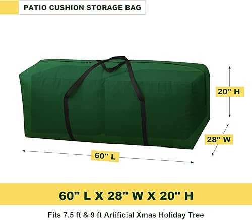 Miniatura 2 de Bolsa de almacenamiento para cojines de patio, extra grande, tela Oxford 420D, impermeable, a prueba de polvo, al aire libre, con cremallera, bolsas