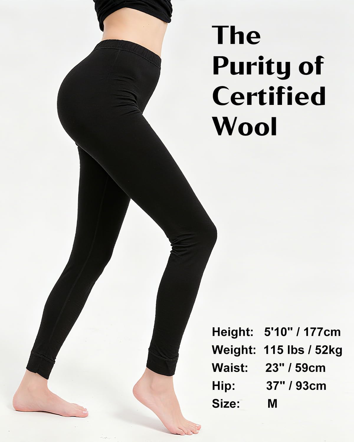 100% Merino Wool Base Layer Pants Women, Merino Wool Leggings, Thermal Wool Underwear Bottoms