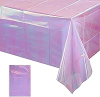 Vista 50 de Paquete de 3 manteles de plástico iridiscentes con auto de carreras, desechables, brillantes con láser rojo y negro, mantel rectangular de aluminio