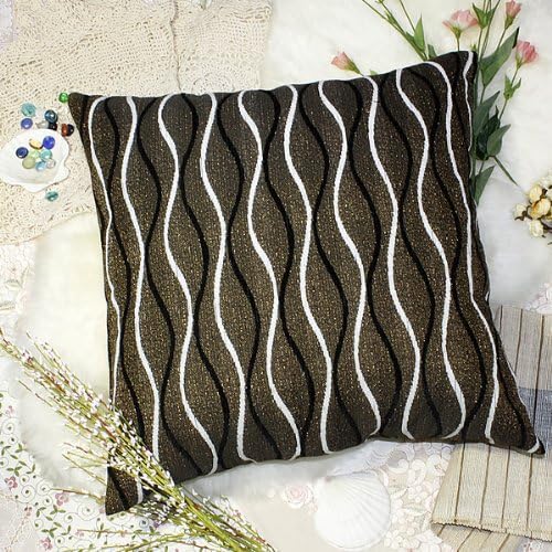 Bettino - [Brown Wave] Decorative Pillow Cushion/Floor Cushion (23.6 by 23.6 inches)