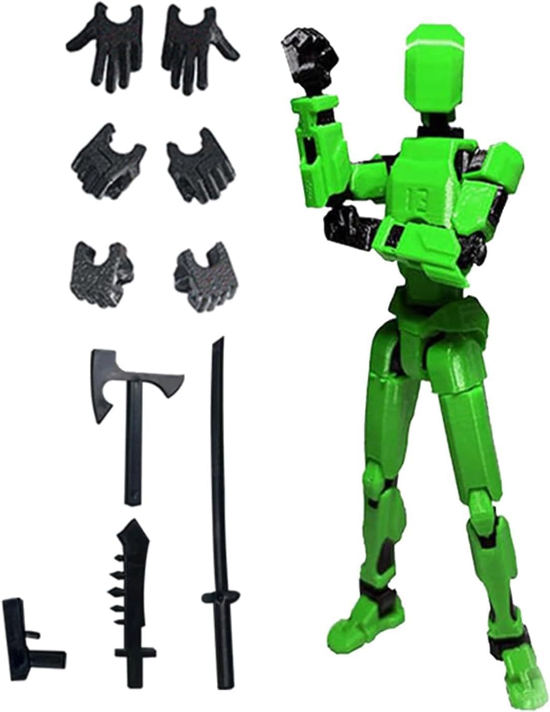 3D Printed Jointed Movable Robot Dummy13, Action Figures Desk Decoration, Full Body Mechanical Doll for Toys Game Gifts (Color : Orange Blue)