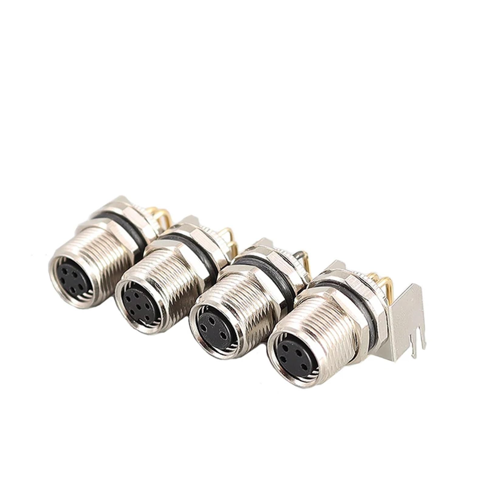 5 pezzi M8 3/4/5/6/8 pin 8 mm piegatura/dritto impermeabile PCB connettore piastra di saldatura ago tipo maschio e femmina connettore(Bendingg-8P Female)
