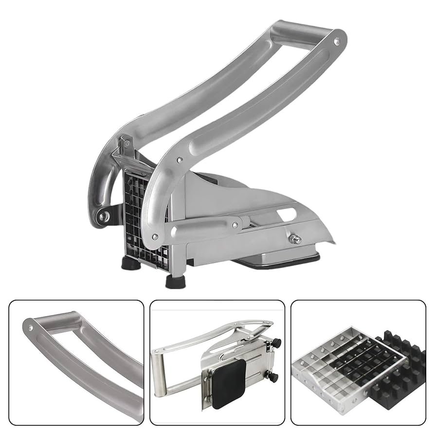 超ハイパワー✨電動ポテトカッター 高級ステンレス＆ブラック